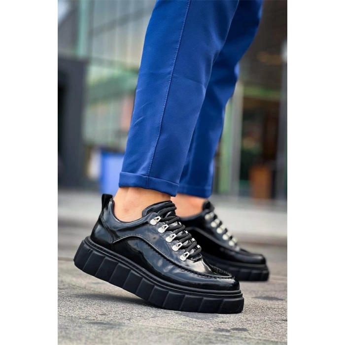 KB-X10 Kuback Siyah Rugan Siyah Yüksek Taban Günlük Spor Ayakkabı