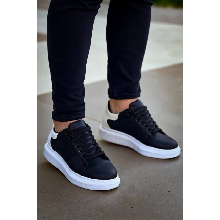 Kb-X500  Kuback  Bağcıklı Siyah Beyaz  Günlük Erkek Ayakkabı