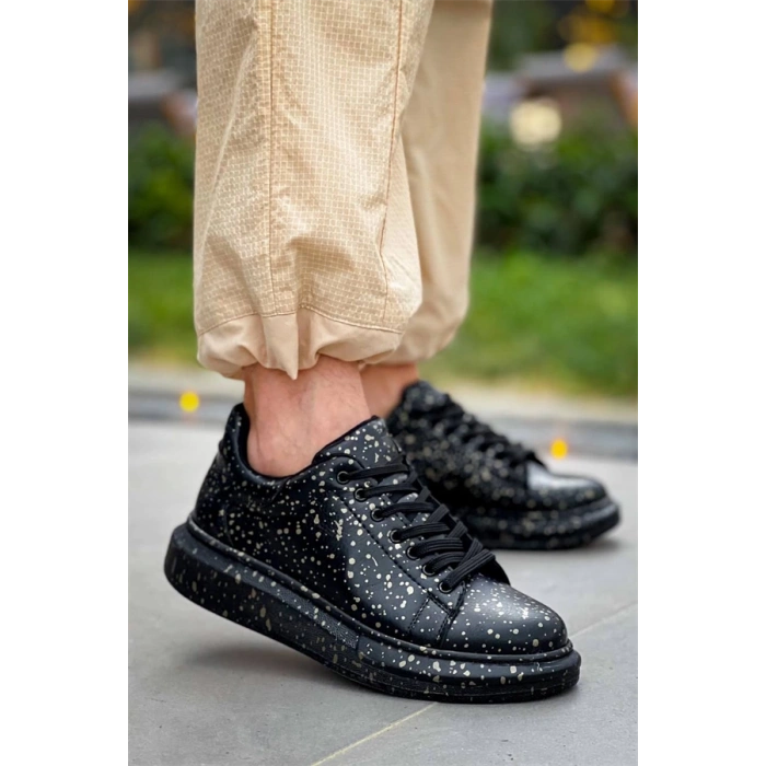 Kb-X500  Kuback Siyah Gold  Bağcıklı  Günlük Erkek  Ayakkabı