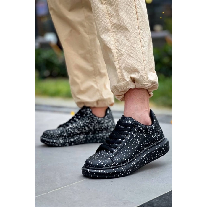 Kb-X500  Kuback Siyah Silwer  Bağcıklı  Günlük Erkek  Ayakkabı