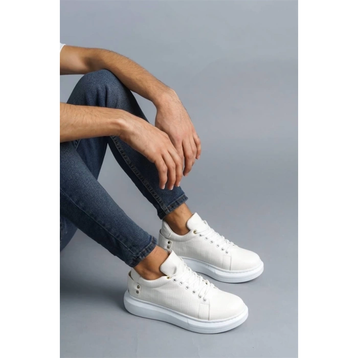 Kb047  Kuback Beyaz Crocodile Günlük Erkek  Ayakkabı