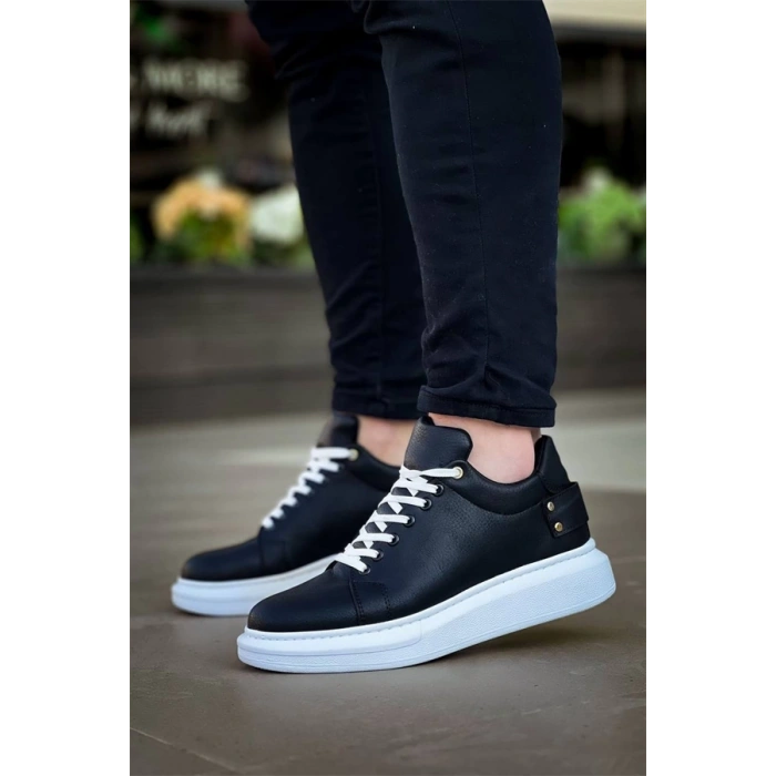 Kb047  Kuback Siyah Cilt Günlük Erkek  Ayakkabı