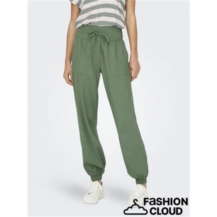 Keten Karışımlı Yüksek Bel Kadın Pantolon