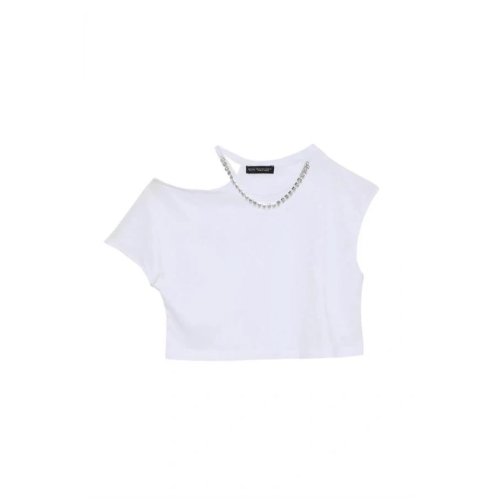 Kolye Detaylı Dekolteli Bluz