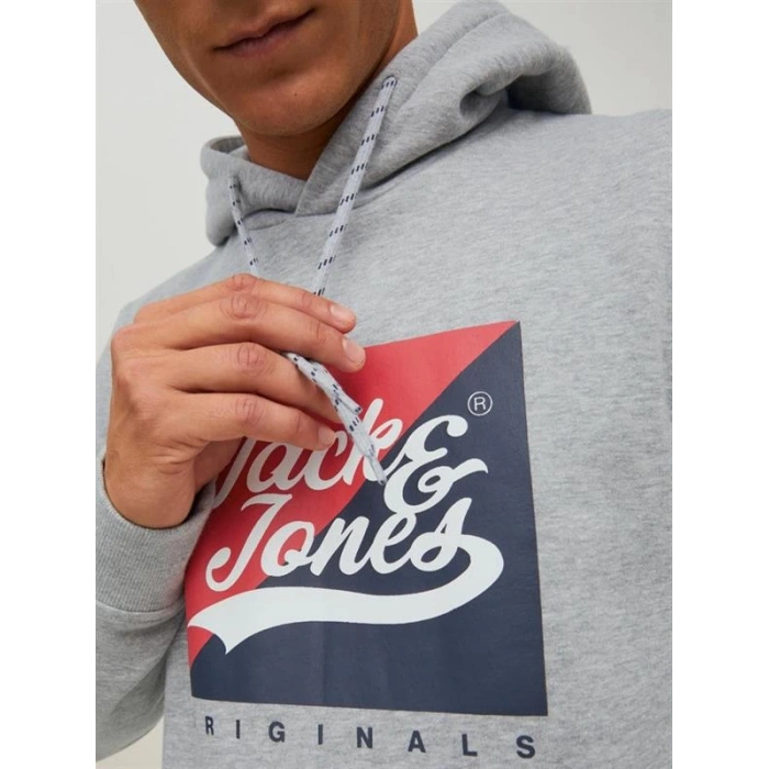 Logo Baskılı Kapüşonlu Erkek Sweatshirt