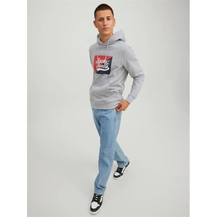 Logo Baskılı Kapüşonlu Erkek Sweatshirt