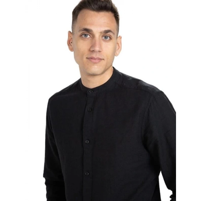 M Yaka Keten Erkek Gömlek