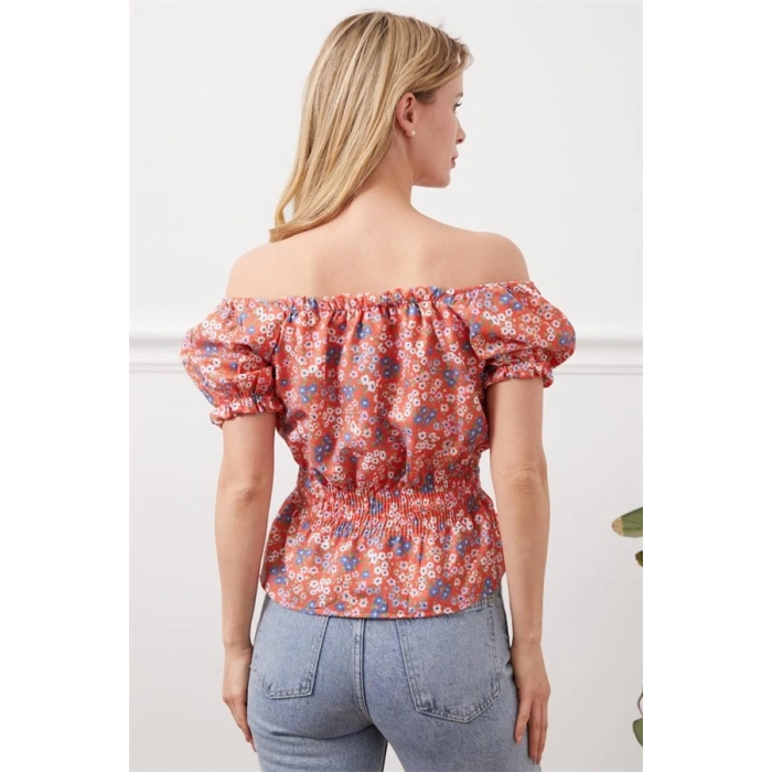 Madonna yaka çiçekli bluz