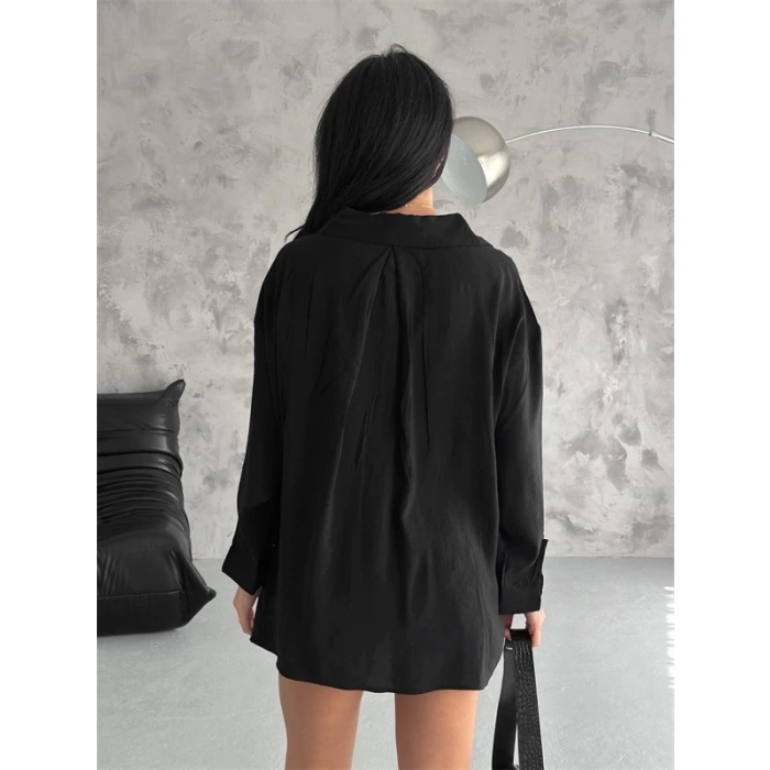 Modal Oversize Cepli Gömlek