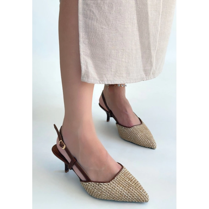 Natti Taba Cilt Topuklu Ayakkabı