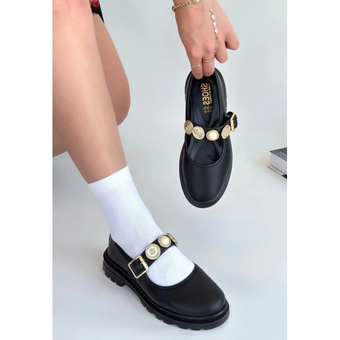 Okira Siyah Cilt Oxford Ayakkabı