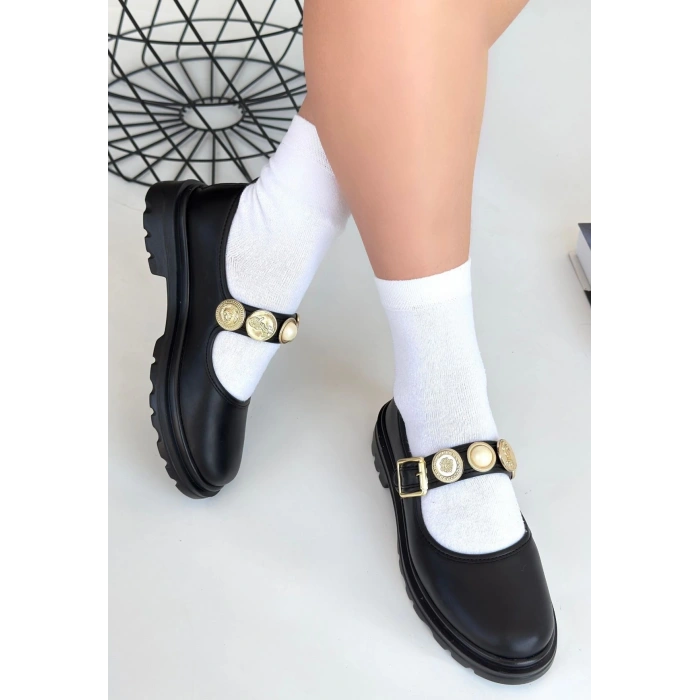 Okira Siyah Cilt Oxford Ayakkabı