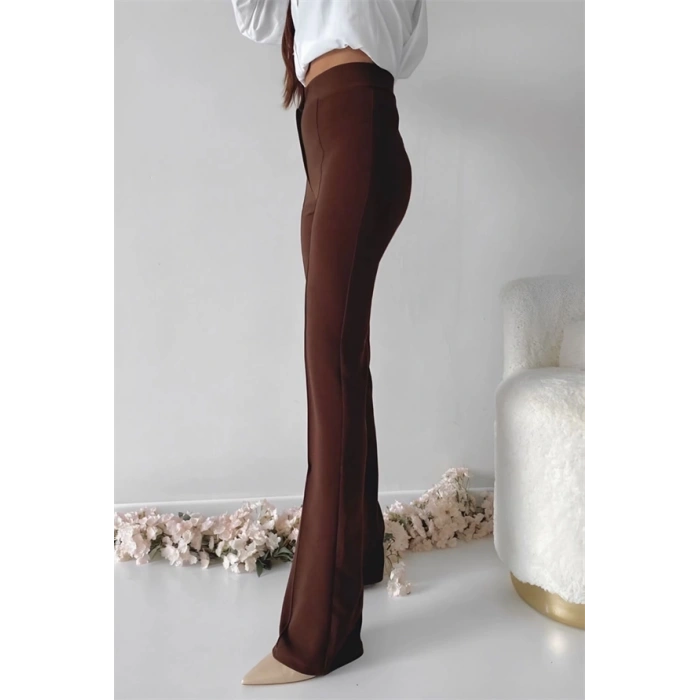 Önü cumalı ithal krep pantolon