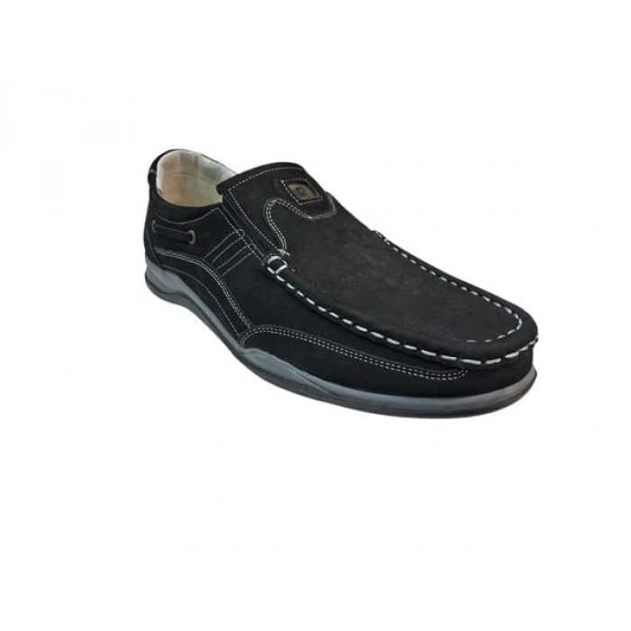 Pc14801 Nubuk Deri Tam Ortapedik Erkek Marine Ayakkabı Siyah