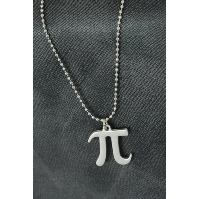 Pi Sayısı Tasarımlı Metal Erkek Kolye