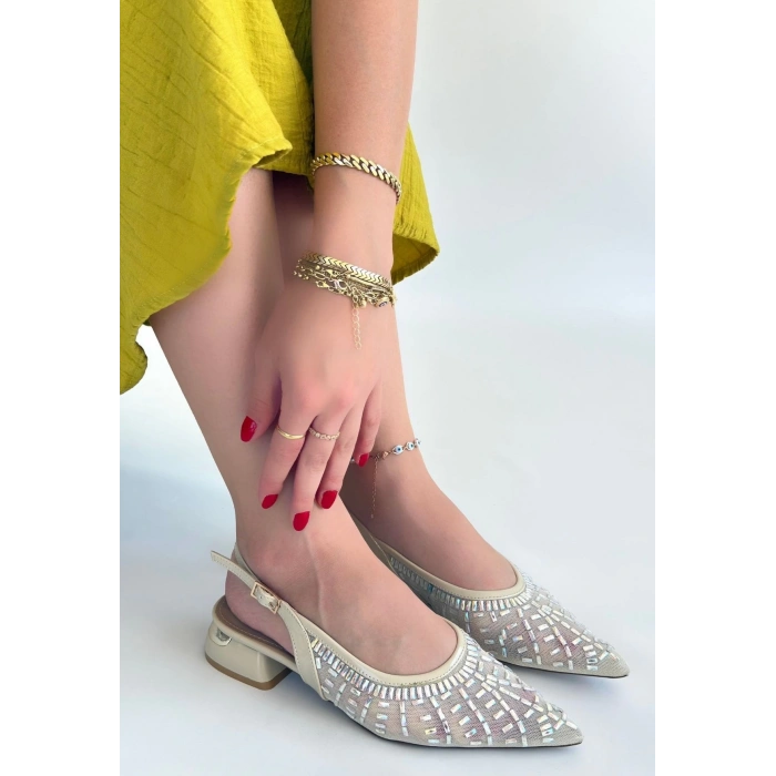 Piga Ten Cilt Tüllü Topuklu Ayakkabı