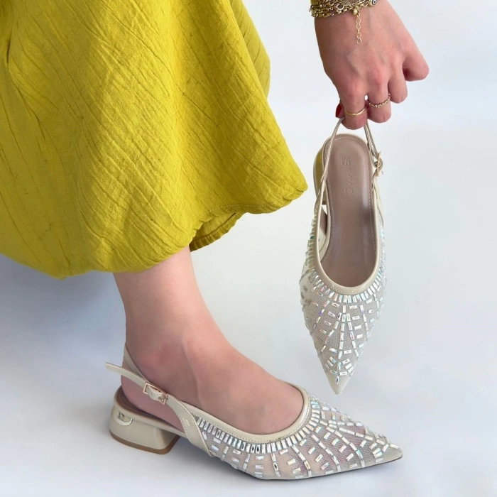 Piga Ten Cilt Tüllü Topuklu Ayakkabı