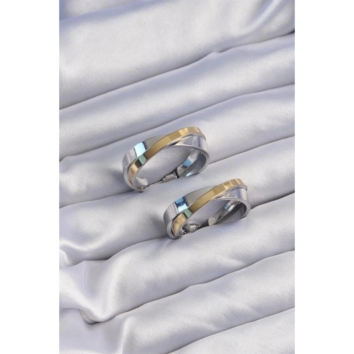 Pirinç Gold Gümüş Renkli Halka Küpe