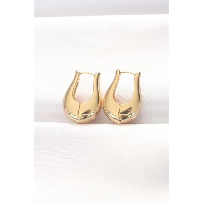 Pirinç Gold Renk Bombeli Küpe