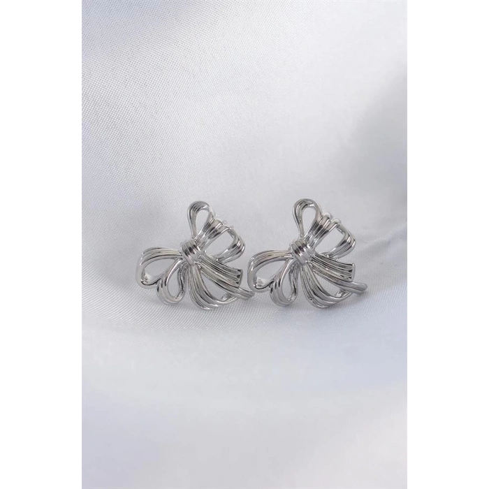 Pirinç Gümüş Renk Fiyonk Küpe