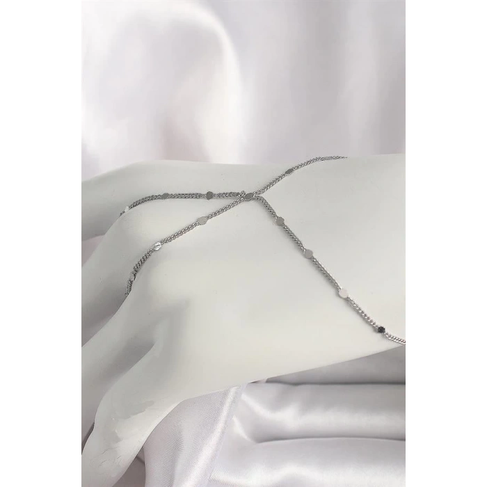 Pirinç Gümüş Renk Pul Detaylı Kadın Şahmeran