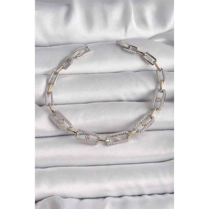 Pirinç Mix Renk Zirkon Taşlı Messika Model VIP Seri Kadın Bileklik