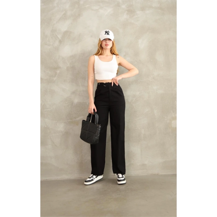 Pnt gabardin kemer detay pantolon