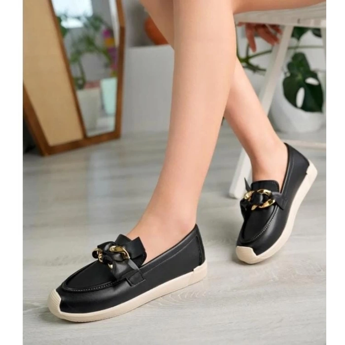 Riwan Siyah Cilt Babet Ayakkabı