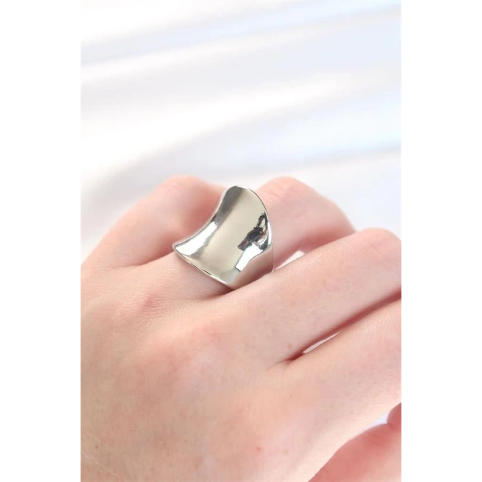 Silver Renk Ayarlanabilir Kavisli Ayna Yüzük