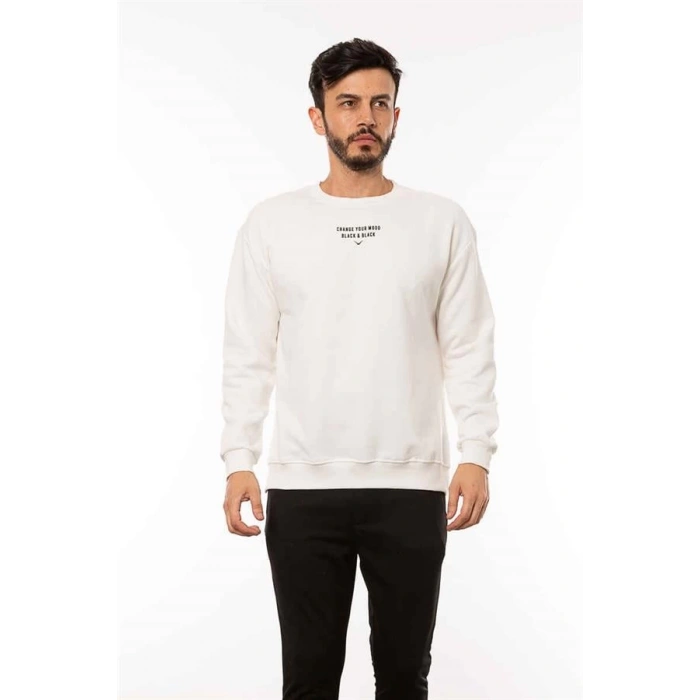 Sırt Baskılı Oversize Erkek Sweatshirt