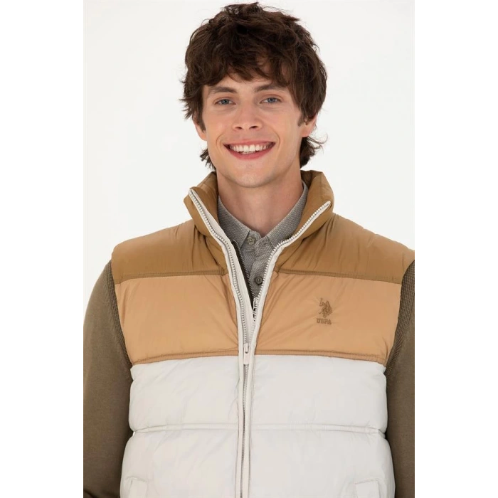 Şişme Renk Blok Erkek Yelek