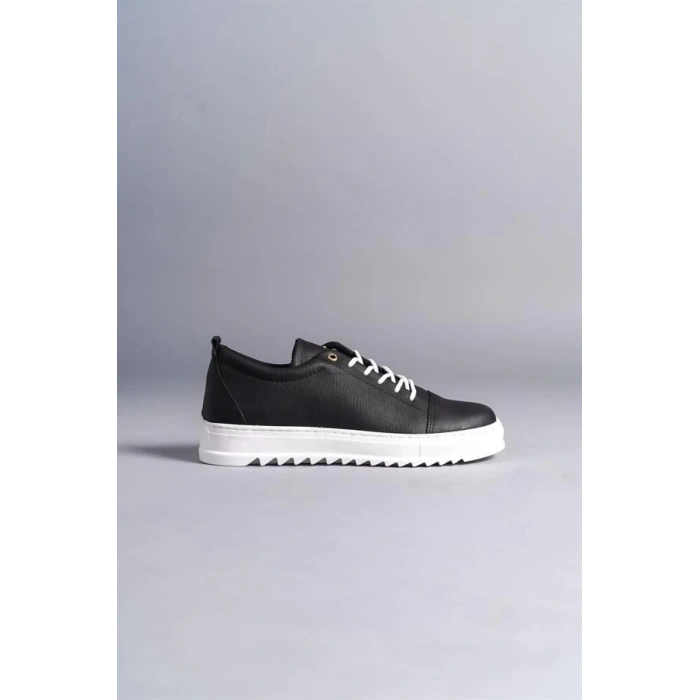 SLW152 Cool Bağcıklı Cilt Erkek Günlük Spor Klasik Ayakkabı BT - Siyah