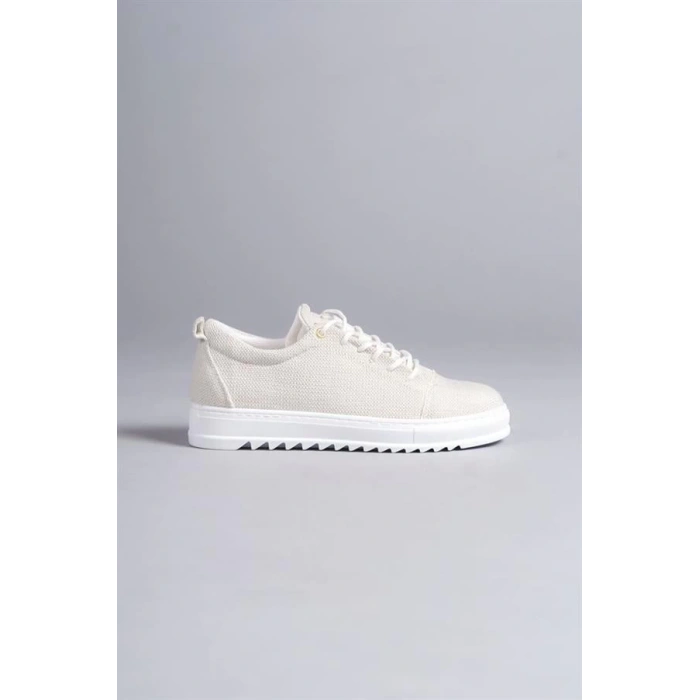 SLW152 Cool Bağcıklı Keten Erkek Günlük Spor Klasik Ayakkabı BT - Beyaz