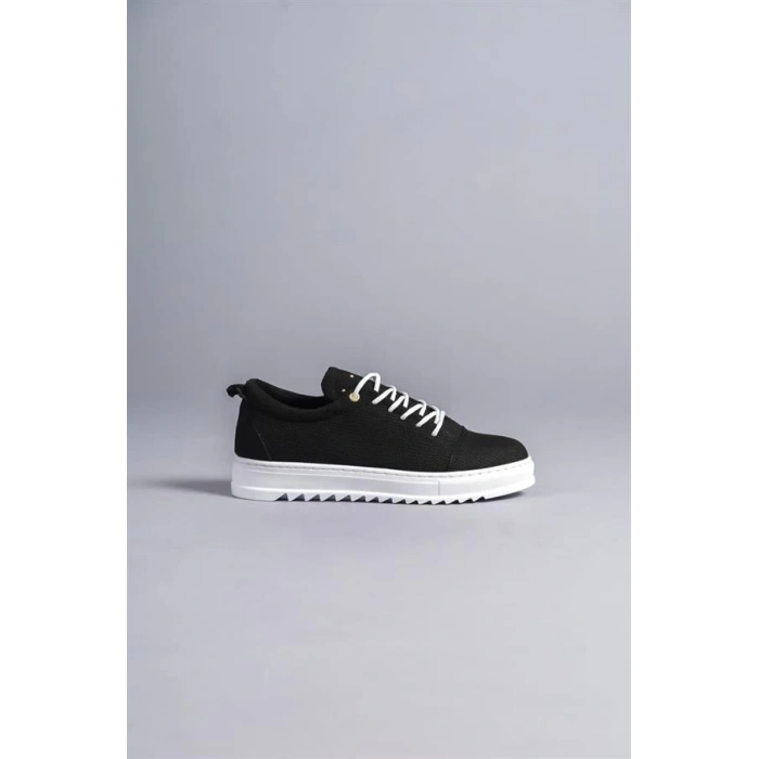 SLW152 Cool Bağcıklı Keten Erkek Günlük Spor Klasik Ayakkabı BT - Siyah