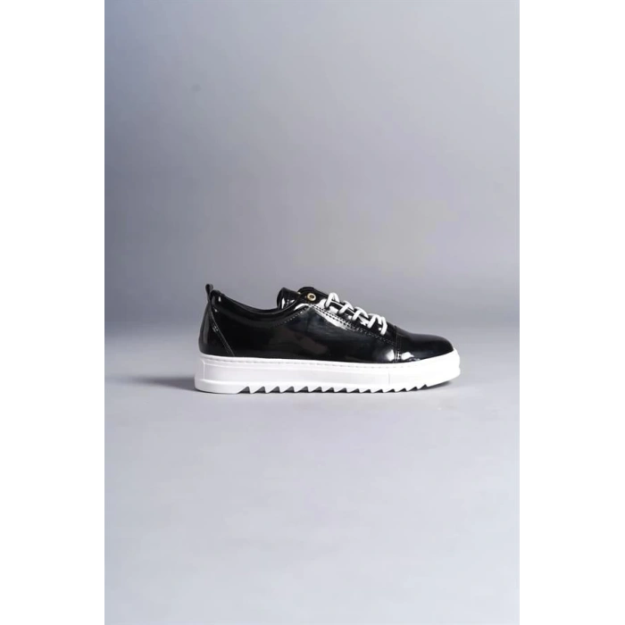 SLW152 Cool Bağcıklı Rugan Erkek Günlük Spor Klasik Ayakkabı BT - Siyah