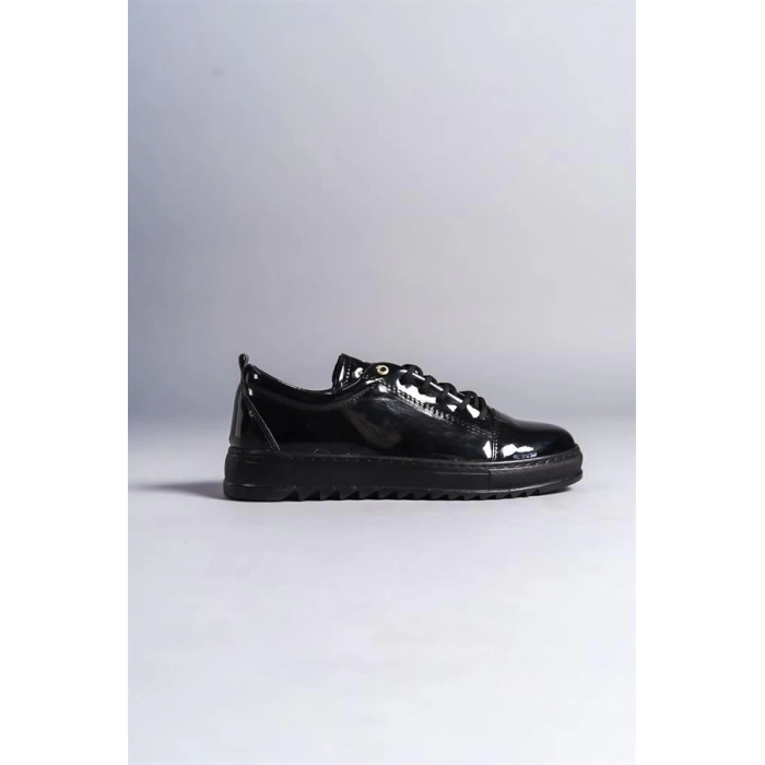 SLW152 Cool Bağcıklı Rugan Erkek Günlük Spor Klasik Ayakkabı ST - Siyah