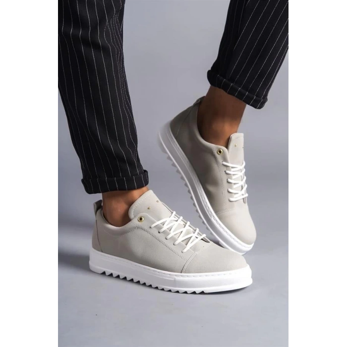 SLW152 Cool Bağcıklı Süet Erkek Günlük Spor Klasik Ayakkabı BT - Gri