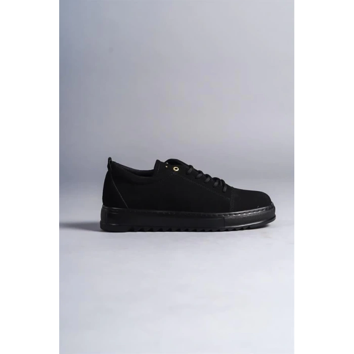 SLW152 Cool Bağcıklı Süet Erkek Günlük Spor Klasik Ayakkabı ST - Siyah