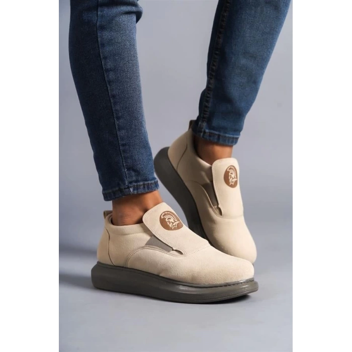 SLW161 Hippo Bağcıksız Süet Erkek Günlük Sneaker Ayakkabı GT - Bej