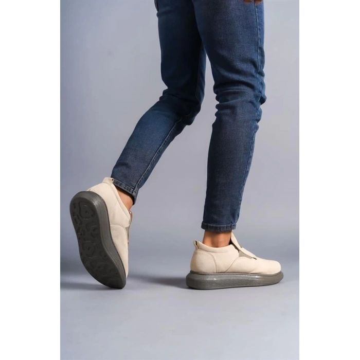 SLW161 Hippo Bağcıksız Süet Erkek Günlük Sneaker Ayakkabı GT - Bej