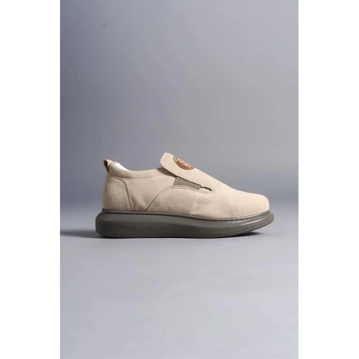 SLW161 Hippo Bağcıksız Süet Erkek Günlük Sneaker Ayakkabı GT - Bej