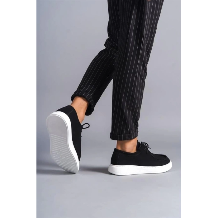 SLW170 Tornado Bağcıklı Süet Erkek Günlük Spor Klasik Ayakkabı BT - Siyah