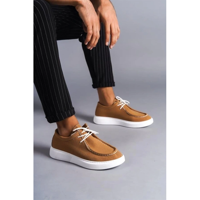 SLW170 Tornado Bağcıklı Süet Erkek Günlük Spor Klasik Ayakkabı BT - Taba