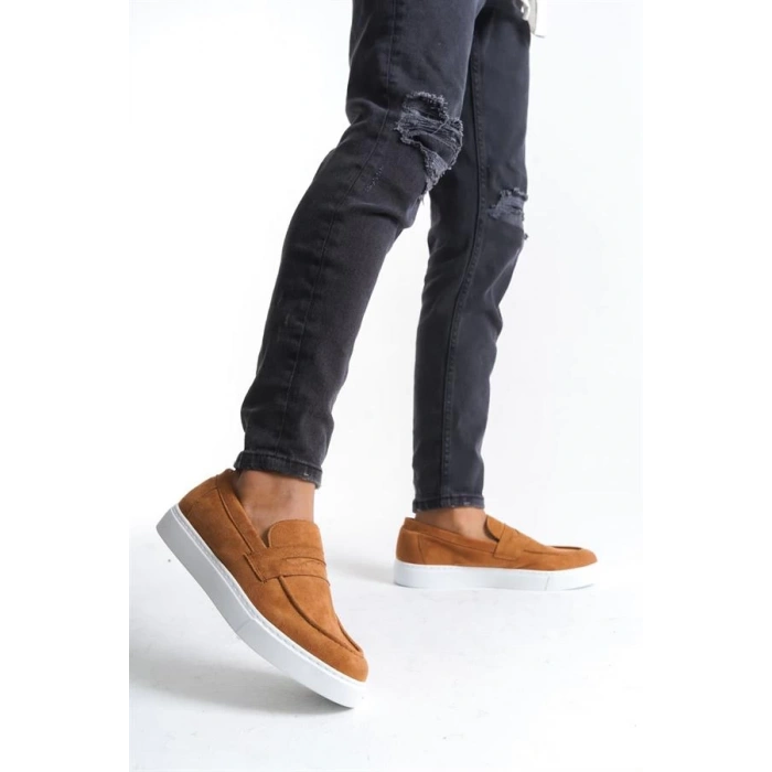 SLW180 Estilo X Bağcıksız Süet Erkek Günlük Spor Klasik Ayakkabı BT - Taba