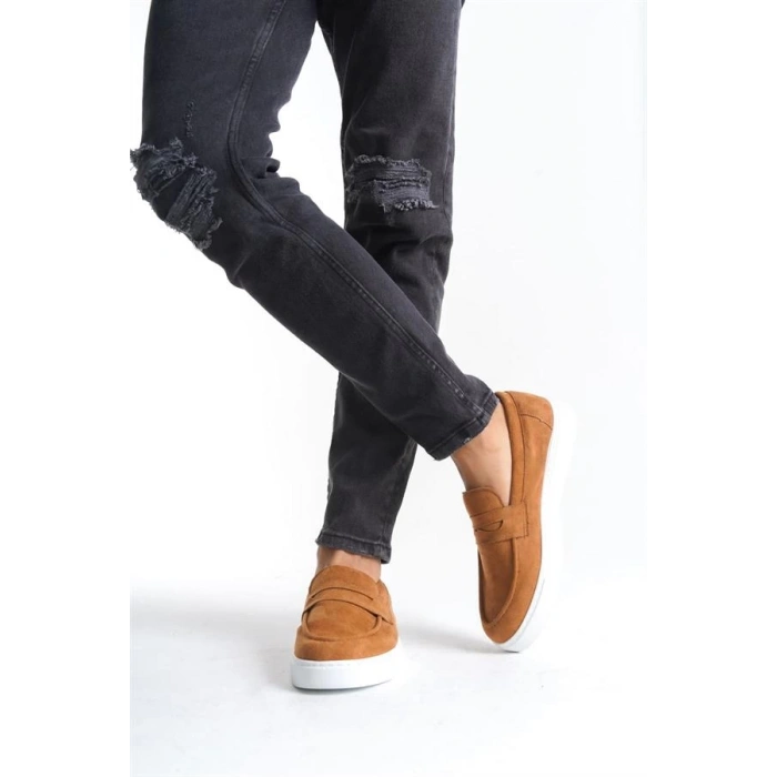 SLW180 Estilo X Bağcıksız Süet Erkek Günlük Spor Klasik Ayakkabı BT - Taba