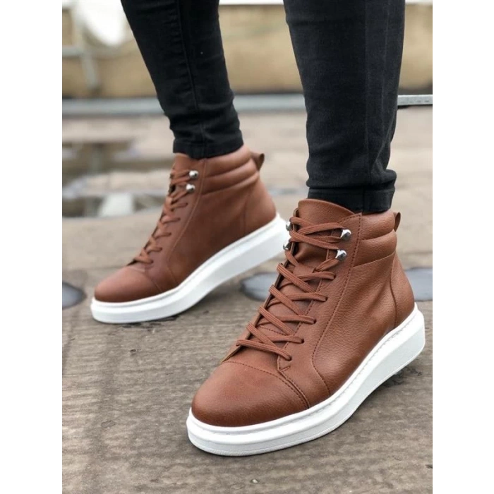 SLW202 Toronto Bağcıklı Cilt Erkek Spor Bot BT - Taba