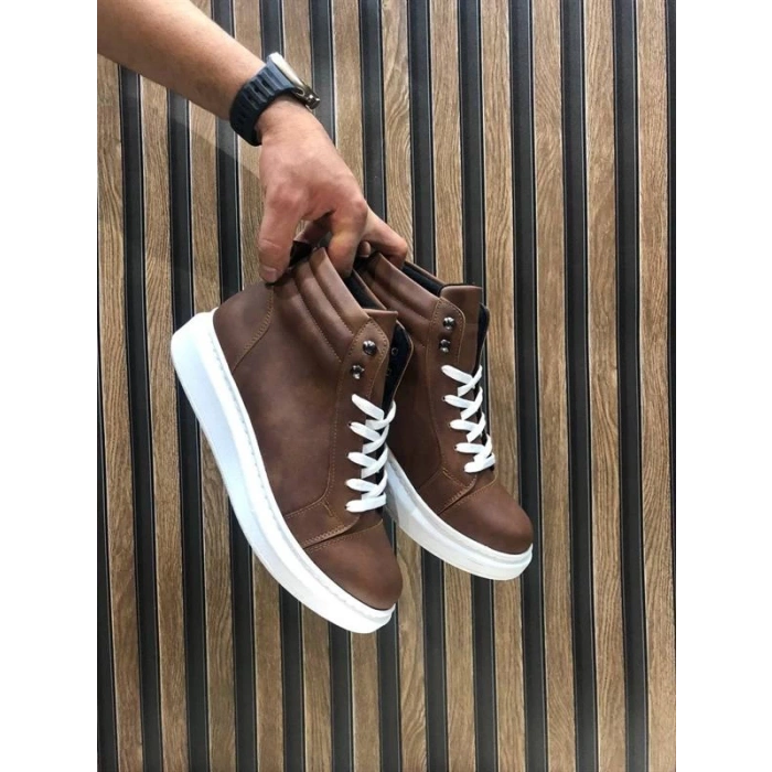 SLW202 Toronto Bağcıklı Cilt Erkek Spor Bot BT - Taba