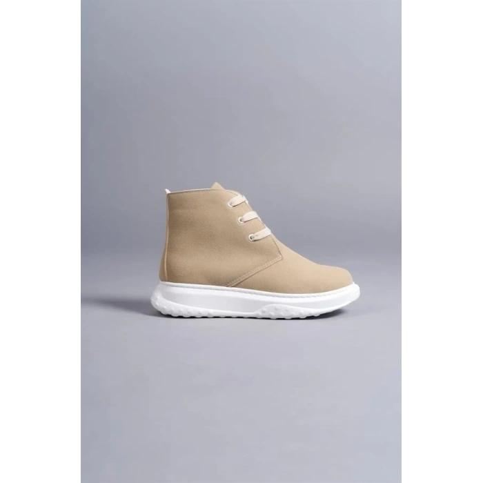 SLW204 Franca Bağcıklı Süet Erkek Spor Bot BT - Bej