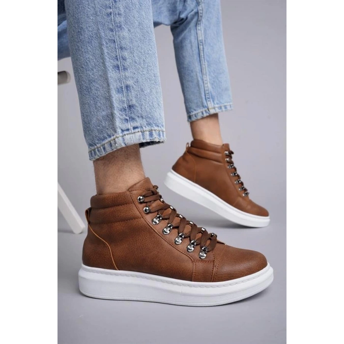 SLW206 Ottawa Bağcıklı Cilt Erkek Günlük Spor Bot BT - Taba