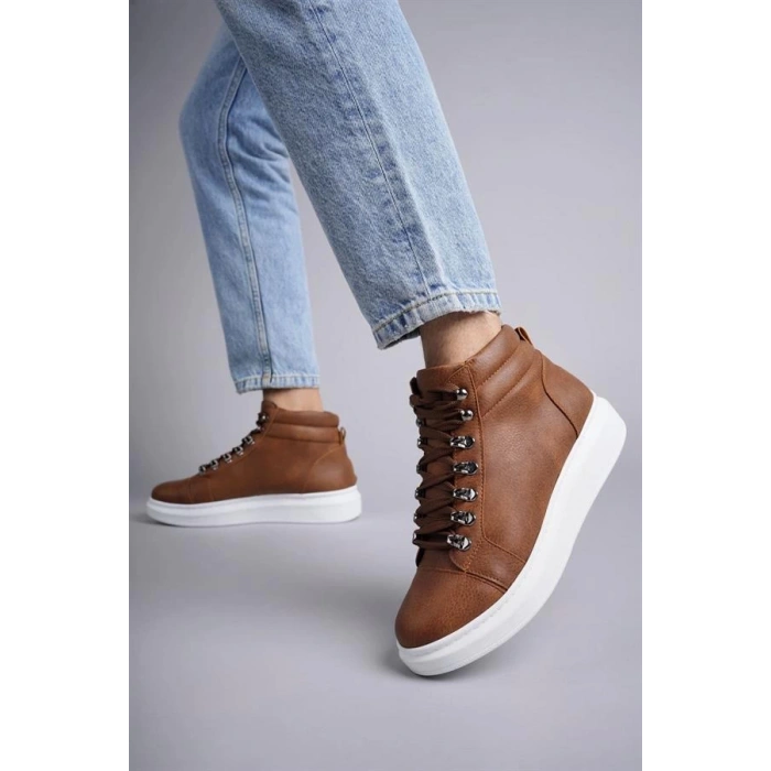 SLW206 Ottawa Bağcıklı Cilt Erkek Günlük Spor Bot BT - Taba